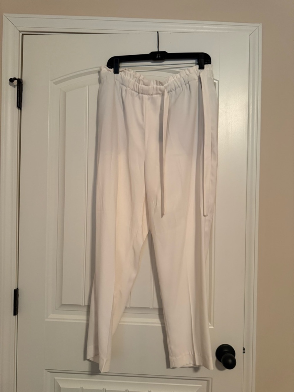 Express Cream Drawstring Tapered Pants